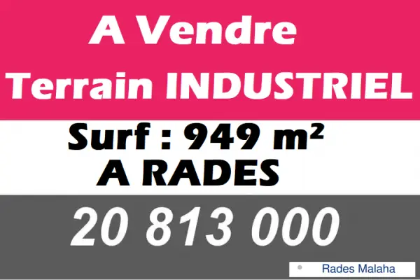 A VENDRE TERRAIN A RADES MALAHA SUR ROUTE PRINCIPALE
