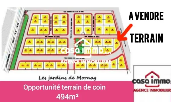 Vente un lot de terrain viabilisé 494 m² à Mornag