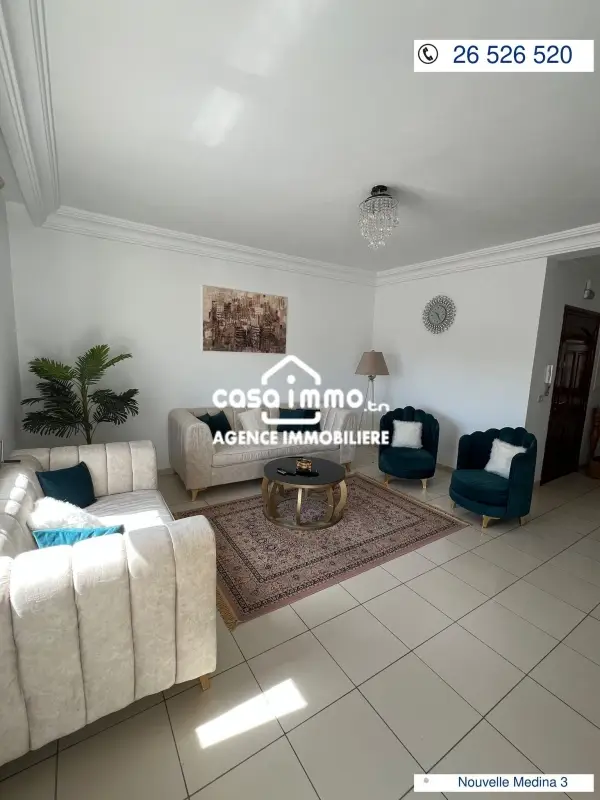 A louer appartement s+3 meublé à nouvelle medina 3
