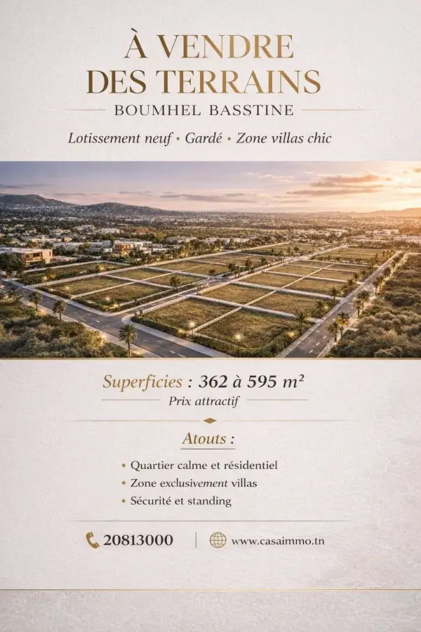 A vendre des terrains à boumhel bassatine